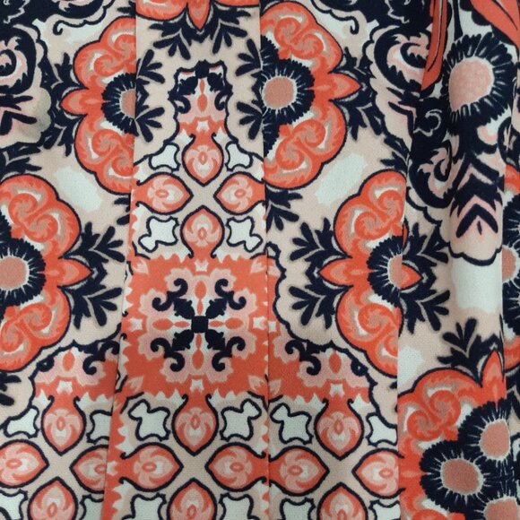 Vince Camuto boho retro print halter flare festive dress with pockets - Picture 5 of 12